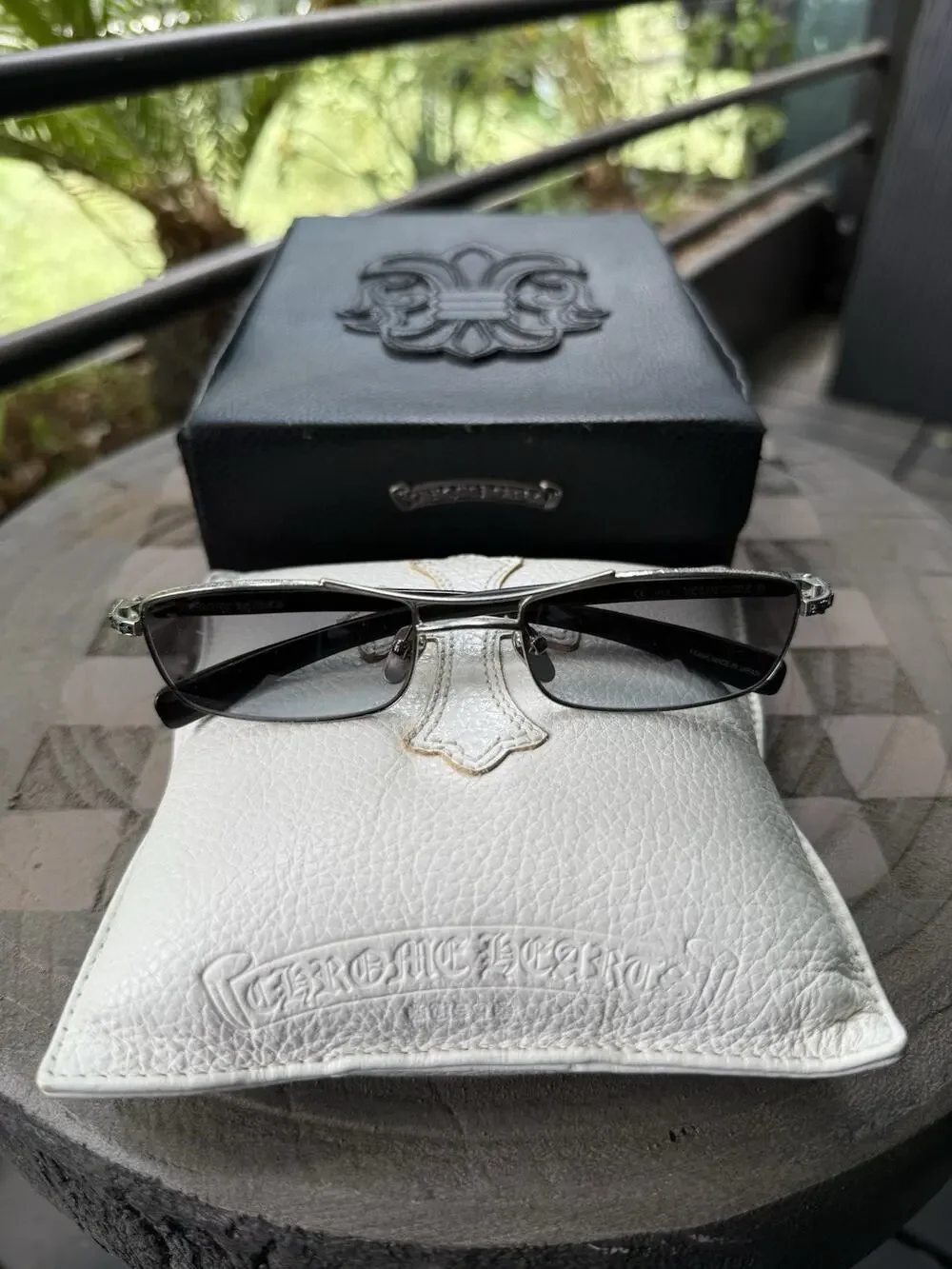 Chrome Hearts Velvedere-D Sunglasses Rare Vintage Wood Temple Eyewear Japan